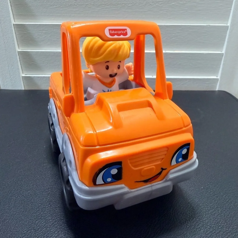 Fisher-Price Little People Smiling Orange Vehicle with Figure